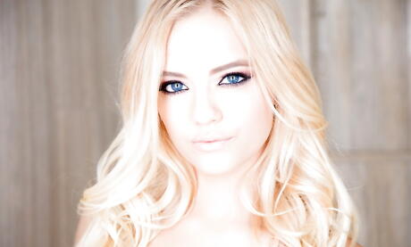 Very attractive american blonde young Alex Grey in hot underwear suck big cock and take it up the ass 