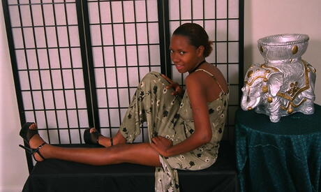 Gracile teen Dazy in sexy skirt exhibiting big boobies and hairy pussy 